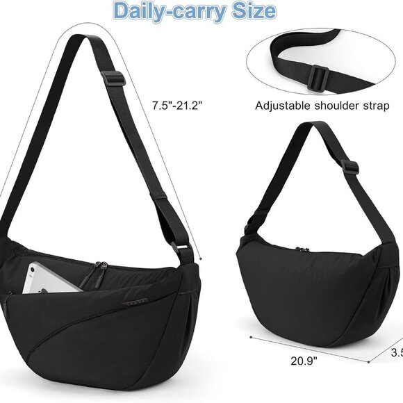 Crossbody Bag for Women Men Nylon Large Capacity Lightweight Unisex - Picture 2 of 7